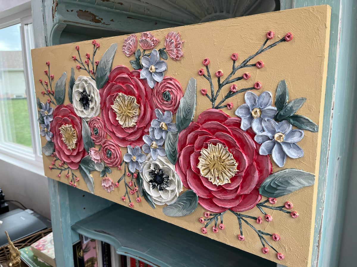 On a Wing and a Prayer 12 x 24 The Flower Letters