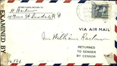 Letter 17 - Postal Censorship