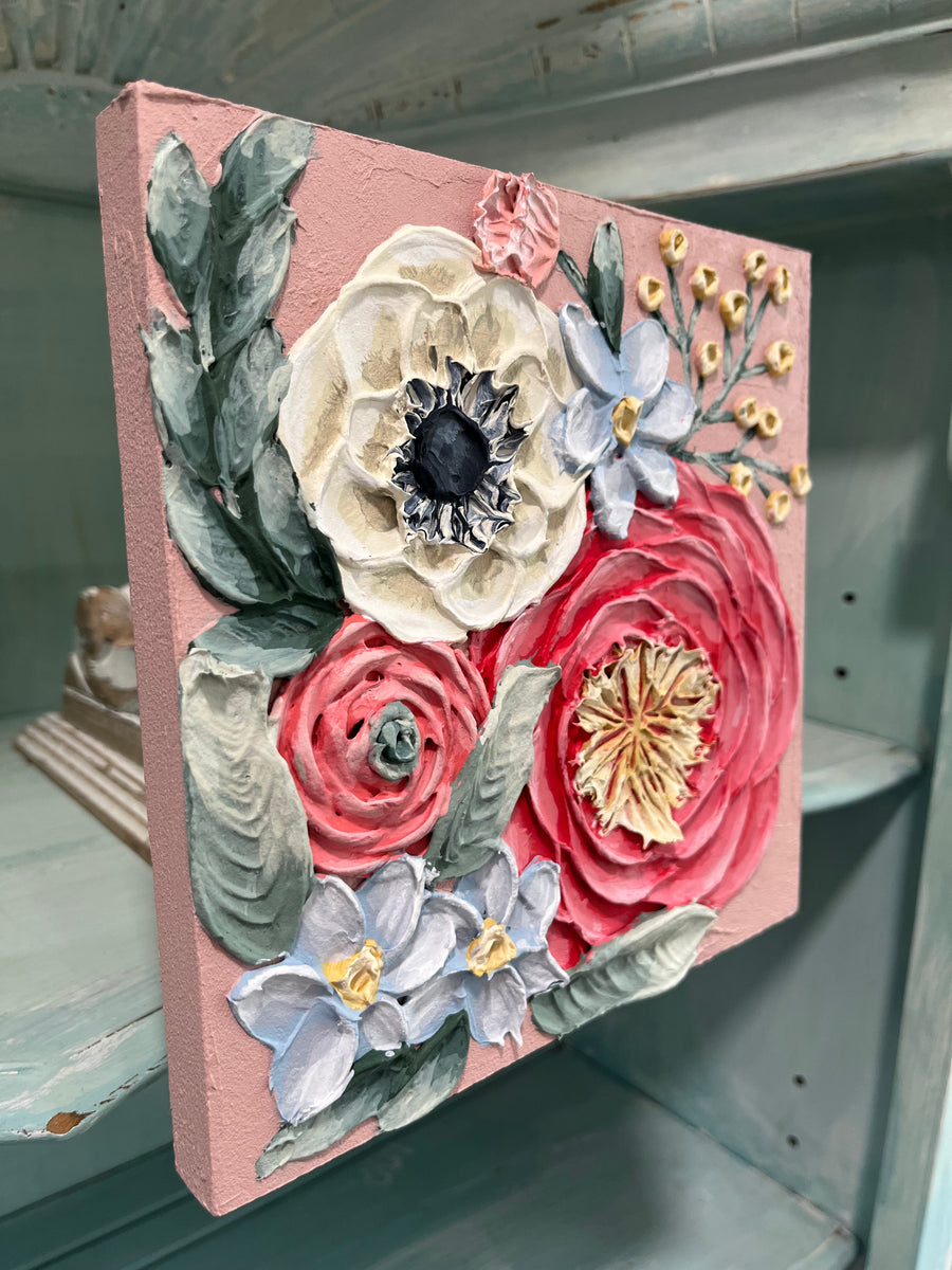 Paper Doll B 8 x 8 3D Floral The Flower Letters